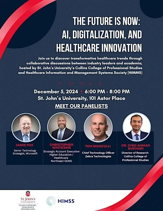 Dr. Bukhari participating in a healthcare innovation panel